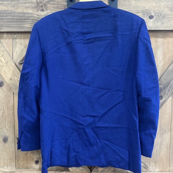 Versace Classic V2 Blue Cashmere Wool One Button Blazer Women’s Sz 50R Vintage - Picture 9 of 10